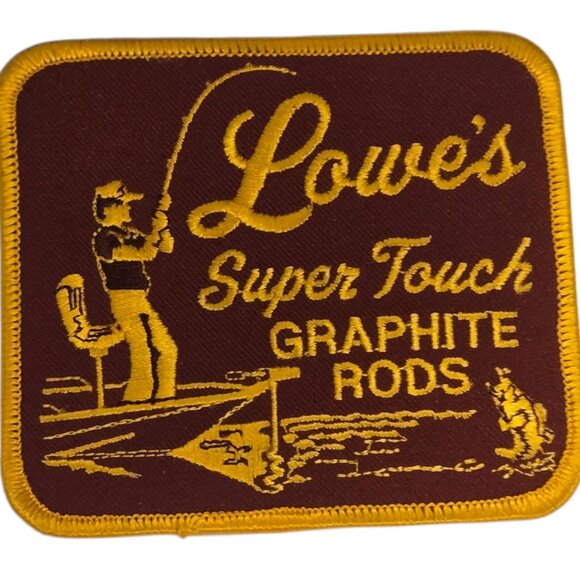 Lowes Super Touch Graphite Rods Patch Vintage Fishing Fisherman Retro - Picture 6 of 7